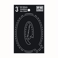 Hy-Ko 30400 Series 30427 Die-Cut Letter, Character: Q, 3 in H Character, Black Character, Vinyl, Pack of 10 