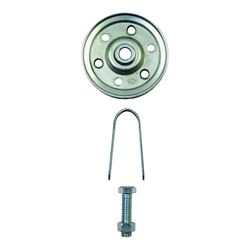 Prime-Line GD 52109 Pulley with Strap and Axle Bolt, 3 in Dia, 5/16 in Dia Bore, Galvanized Steel 