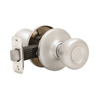 Kwikset 200T 26D CP RCL RCS Passage Knob, Metal, Satin Chrome, 2-3/8 to 2-3/4 in Backset, 1-3/8 to 1-3/4 in Thick Door 