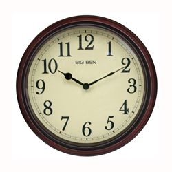 Westclox Classic Series 73004P Clock, Round, Woodgrain Frame, Plastic Clock Face, Analog 