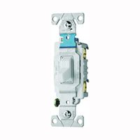 Eaton Wiring Devices CS115W Toggle Switch, 15 A, 120/277 V, Screw Terminal, Nylon Housing Material, White 