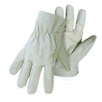 BOSS 4050L Gloves, Womens, L, Keystone Thumb, Open, Shirred Elastic Back Cuff, Pigskin Leather 