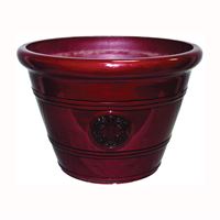 Southern Patio HDP-019299 Planter, 10-1/2 in H, 12 in W, 12 in D, Vinyl, Oxblood 