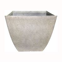 Southern Patio HDR-012184 Planter, 13-1/2 in H, 16 in W, 16 in D, Square, Resin, Bone 