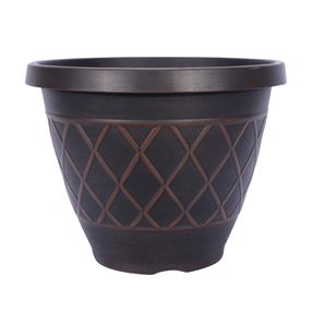 Southern Patio HDR-054849 Planter, Round, Resin, Brown