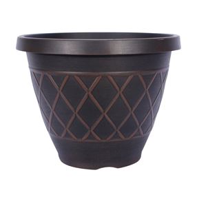 Southern Patio HDR-054832 Planter, Round, Resin, Brown