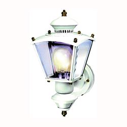 Heath Zenith HZ-4150-WH Motion Activated Decorative Light, 120 V, 100 W, Incandescent Lamp, Glass/Metal Fixture, White 