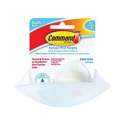 Command BATH14-ES Bath Soap Dish, Plastic, Frosted 
