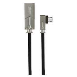 PowerZone T53-MICRO Micro Charging Cable, Aluminum Alloy + Braided Wire, Black, 3 ft L 