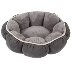 Aspenpet 27459 Pillow Pet Bed, 18 in Dia, 18 in L, 18 in W, Puffy Round Pattern, Poly Fiber Fill, Assorted 