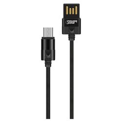 PowerZone T56-MICRO Micro Charging Cable, PVC, Black, 3 ft L 