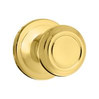 Kwikset Signature Series 720CN 3 CP Passage Knob, Polished Brass, 1-3/8 to 1-3/4 in Thick Door, 2-1/4 in Strike 