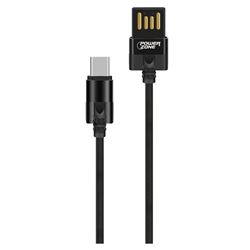 PowerZone T56-TYPE C Micro Charging Cable, PVC, Black, 3 ft L 