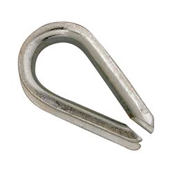 Campbell T7670629 Wire Rope Thimble, 1/4 in Dia Cable, Malleable Iron, Electro-Galvanized 