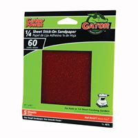 Gator 4075 Sanding Sheet, 4-1/2 in L, 4-1/2 in W, Coarse, 60 Grit, Aluminum Oxide Abrasive 