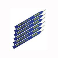 Irwin 66301 Carpenter Pencil, Blue, 7 in L, Wood Barrel 12 Pack 