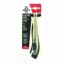 American LINE 66-0399 Razor Utility Knife, 3-15/16 in L Blade, 9 mm W Blade, Carbon Steel Blade, Ergonomic Handle 