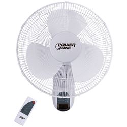 PowerZone FTW-40 Wall-Mount Fan, 120 V, 16 in Dia Blade, 3-Blade, Plastic Blade, 3-Speed, White 
