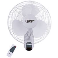 PowerZone FTW-40 Wall-Mount Fan, 120 V, 16 in Dia Blade, 3-Blade, Plastic Blade, 3-Speed, White 
