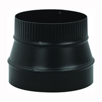 Imperial BM0077 Stove Pipe Reducer, 7 x 6 in, Crimp, 24 ga Thick Wall, Black, Matte 