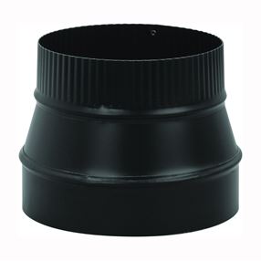 Imperial BM0077 Stove Pipe Reducer, 7 x 6 in, Crimp, 24 ga Thick Wall, Black, Matte