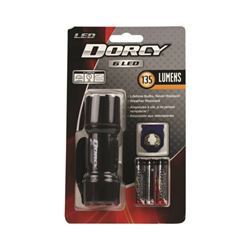 Dorcy 41-4242 Flashlight, AAA Battery, LED Lamp, 135 Lumens, 15.24 m Beam Distance, 2 hr Run Time, Blue/Red/Teal/Yellow 