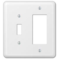 Amerelle 935TRW Wallplate, 5 in L, 4-5/8 in W, 2 -Gang, Steel, White, Wall Mounting 3 Pack 