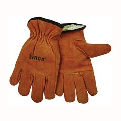 Kinco 51PL-L Driver Gloves, Mens, L, 10-1/2 in L, Keystone Thumb, Easy-On Cuff, Cowhide Leather, Gold 