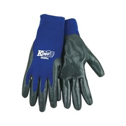 Kinco 1890-XL High-Dexterity Work Gloves, Mens, XL, Knit Wrist Cuff, Nitrile Coating, Nylon Glove, Gray/Navy Blue 