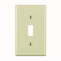 Leviton 024-80701-00T Wallplate, 4-1/2 in L, 2-3/4 in W, 1 -Gang, Nylon, Light Almond, Smooth 
