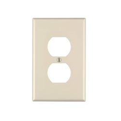 Leviton PJ8-W Receptacle Wallplate, 4-7/8 in L, 3-1/8 in W, Midway, 1 -Gang, Nylon, White, Surface Mounting 