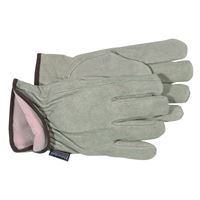 Boss 7179J Gloves, XL, Keystone Thumb, Open, Shirred Elastic Back Cuff, Cowhide Leather, Gray
