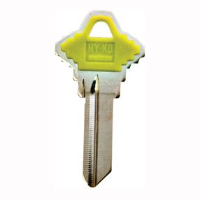 Hy-Ko 13005SC1PY Key Blank, Brass/Plastic, For: Schlage Cabinet, House Locks and Padlocks, Pack of 5