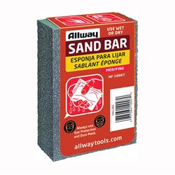 ALLWAY TOOLS MF Sand Bar, 4 in L, 2-1/2 in W, Fine, Medium, Aluminum Oxide Abrasive 10 Pack 
