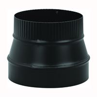 Imperial BM0079 Stove Pipe Reducer, 8 x 6 in, Crimp, 24 ga Thick Wall, Black, Matte 