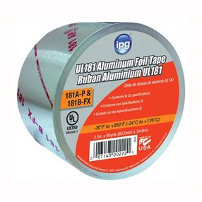 IPG 5010-B Foil Tape with Liner, 60 yd L, 2-1/2 in W, Aluminum Backing