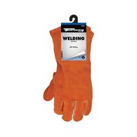 ForneyHide 55206 Welding Gloves, Men's, L, Gauntlet Cuff, Leather Palm, Orange, Wing Thumb, Leather Back