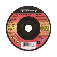Forney 71876 Grinding Wheel, 4 in Dia, 1/4 in Thick, 5/8 in Arbor, 24 Grit, Coarse, Aluminum Oxide Abrasive 