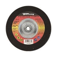 Forney 71879 Grinding Wheel, 7 in Dia, 1/4 in Thick, 5/8-11 in Arbor, 24 Grit, Coarse, Aluminum Oxide Abrasive 