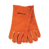 ForneyHide 53432 Welding Gloves, Mens, XL, Gauntlet Cuff, Leather Palm, Brown, Wing Thumb, Leather Back 