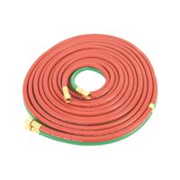 Forney 86164 Welder Torch Hose, 1/4 in ID, 25 ft L, 9/16-18 Thread, Rubber, Green/Red 