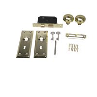 ProSource 6870372-3L Lock, 2 Pcs Skeleton Key Key, Steel, Polished Brass, 2-3/8 in Backset