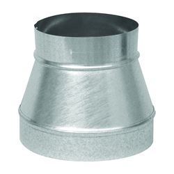 Imperial GV1204 Stove Pipe Reducer, 8 x 7 in, 26 ga Thick Wall, Black, Galvanized 