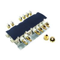 Apollo 6907912CP Manifold System, 14 in OAL, 2-Inlet, 3/4 in Inlet, 12-Outlet, 1/2 in Outlet, Brass, 160 psi Pressure 