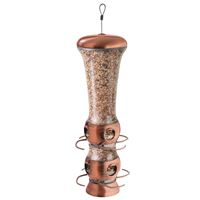 Perky-Pet 112-4 Wild Bird Feeder, 15-1/2 in H, 3.5 lb, Plastic, Clear, Copper, Hanging Mounting 