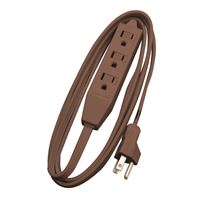 CCI 0608 Extension Cord, 16 AWG Cable, 8 ft L, 13 A, 125 V, Brown 