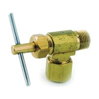 Anderson Metals 759103-0402 Straight Needle Shut-Off Valve, 1/4 x 1/8 in Connection, Compression x MIP, Brass Body 