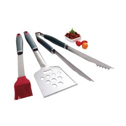 GrillPro 40025 Tool Set, Stainless Steel, Resin Handle 