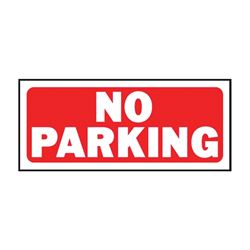 Hy-Ko 23002 Fence Sign, Rectangular, NO PARKING, White Legend, Red Background, Plastic, 14 in W x 6 in H Dimensions, Pack of 5 