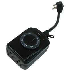 PowerZone TNOCD002 Countdown Timer with Photosensor, 15 A, 125 V, 1875 W, 2 -Outlet, Black 